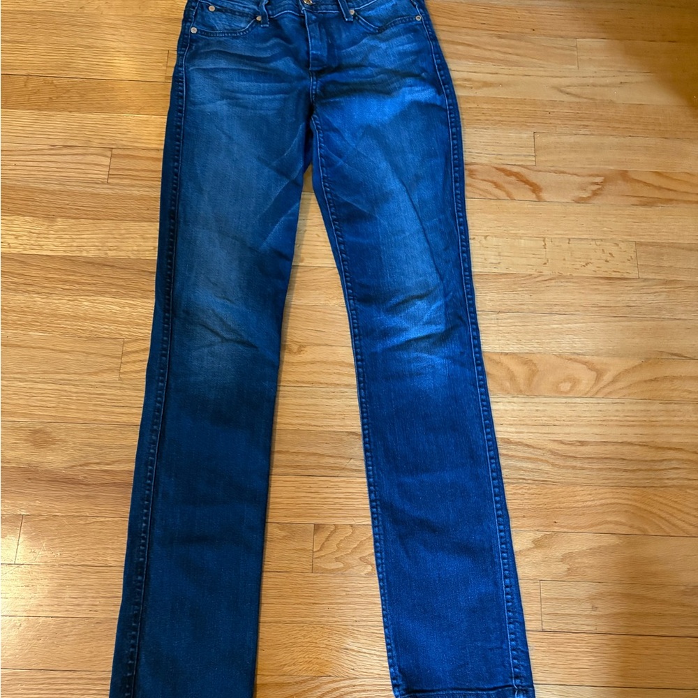 7 For All Mankind Women's Straight Leg Jeans in Deep Blue